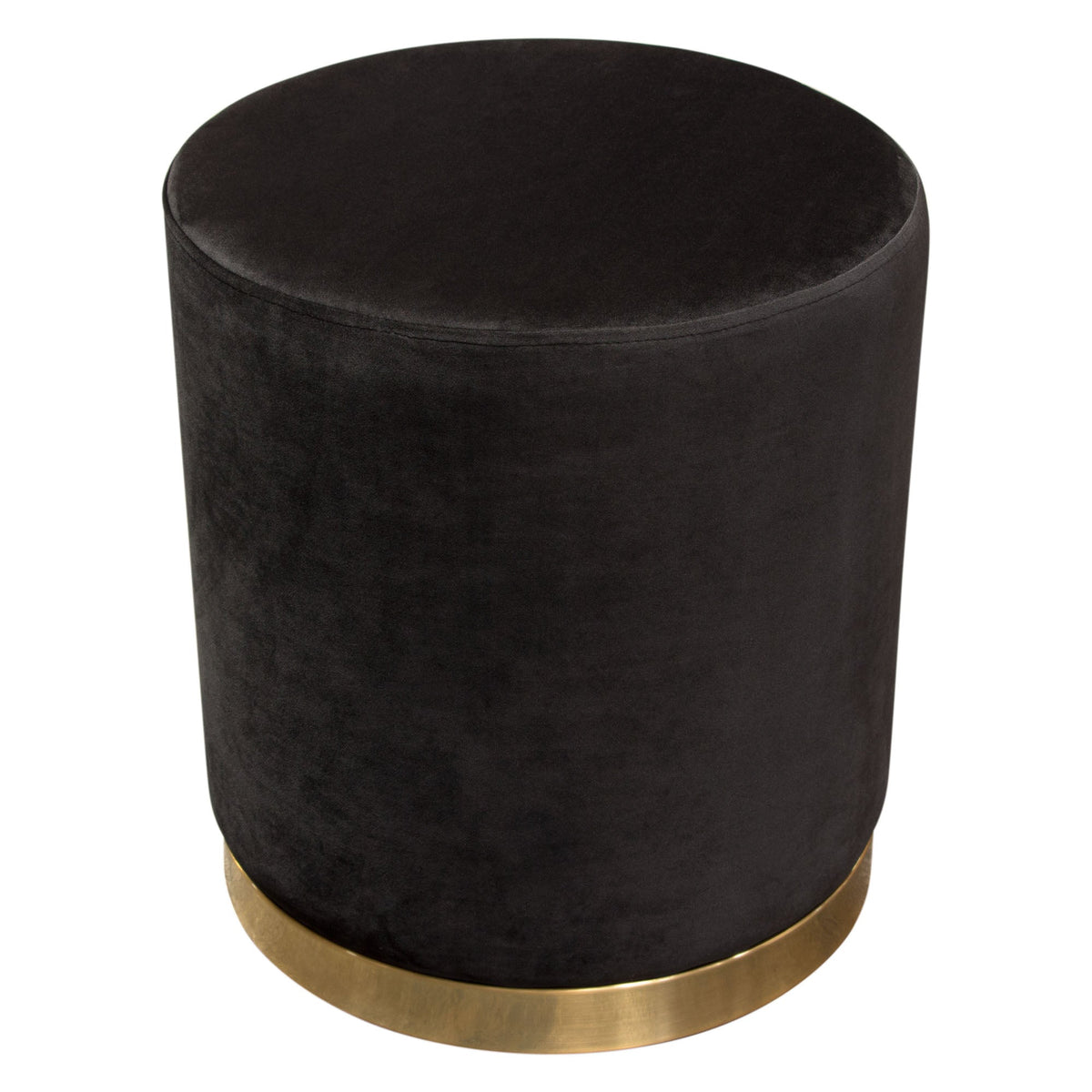 Sorbet Round Velvet Ottoman – angle view – Lusso Furniture Miami