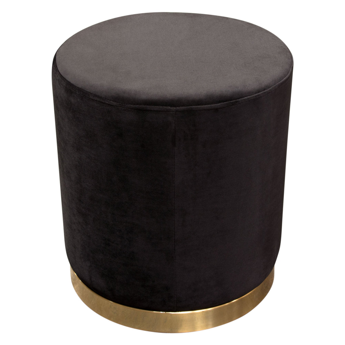 Sorbet Round Velvet Ottoman – side view – Lusso Furniture Miami
