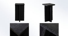 Spectre Black Slate Marble Accent Table – Black Slate Stone – front view – Lusso Furniture Miami