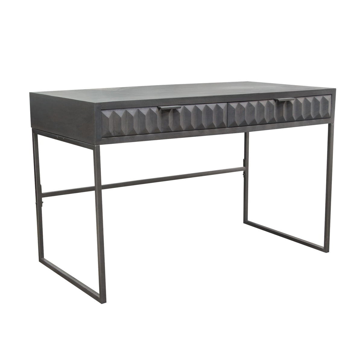 Spectrum Solid Mango Wood Desk – room setting – Lusso Furniture Miami