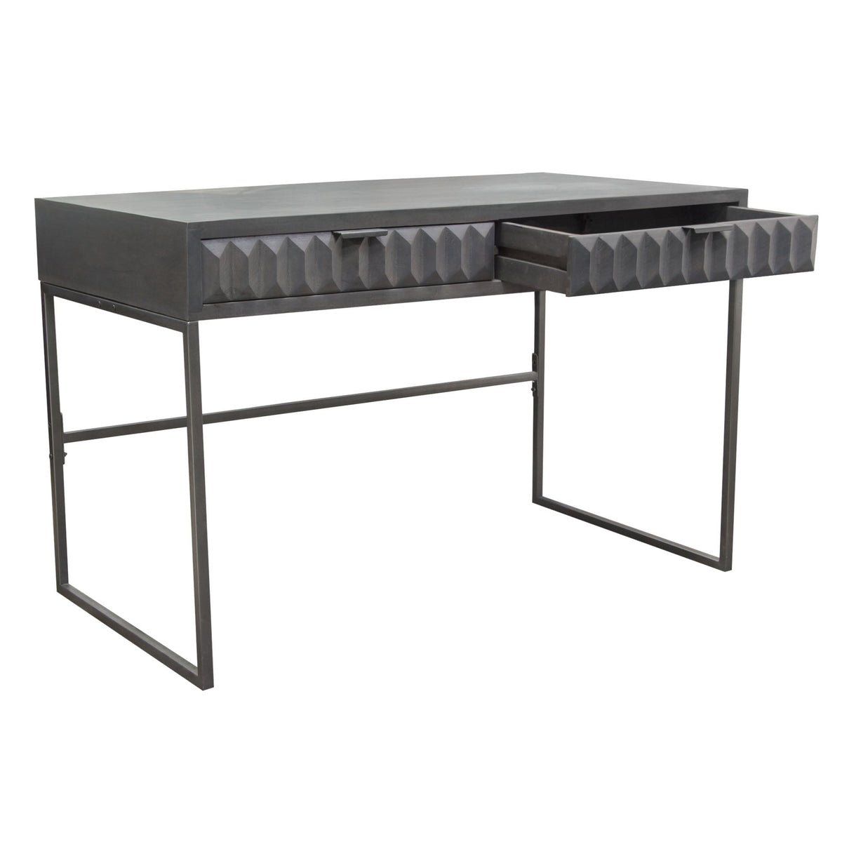 Spectrum Solid Mango Wood Desk – back view – Lusso Furniture Miami