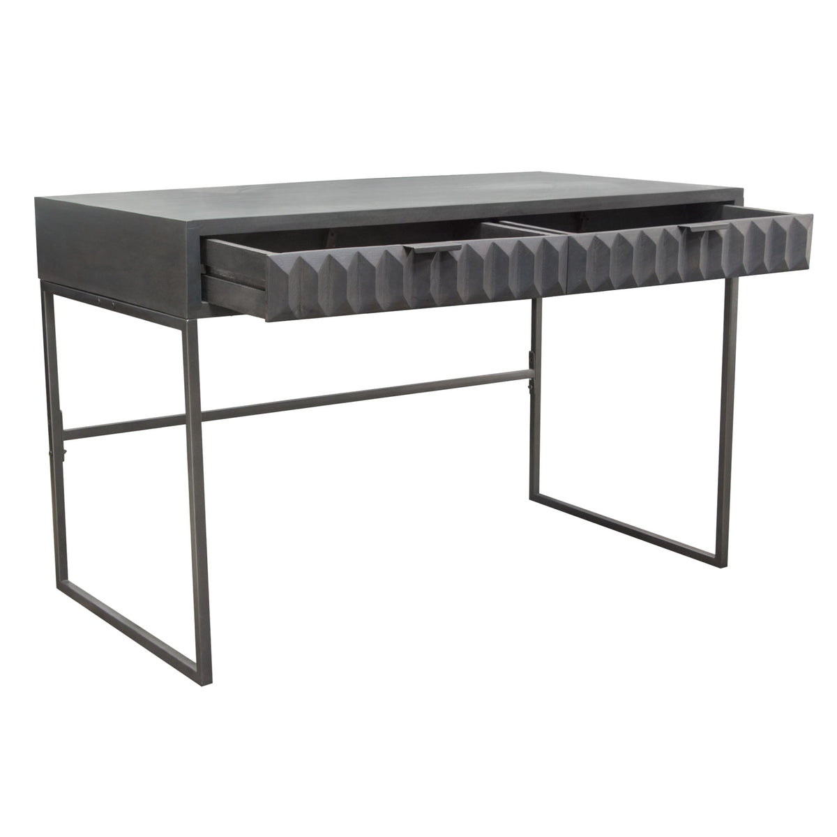 Spectrum Solid Mango Wood Desk – top view – Lusso Furniture Miami