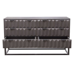 Spectrum Carved Mango Wood Dresser – angle view – Lusso Furniture Miami