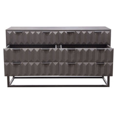 Spectrum Carved Mango Wood Dresser – side view – Lusso Furniture Miami