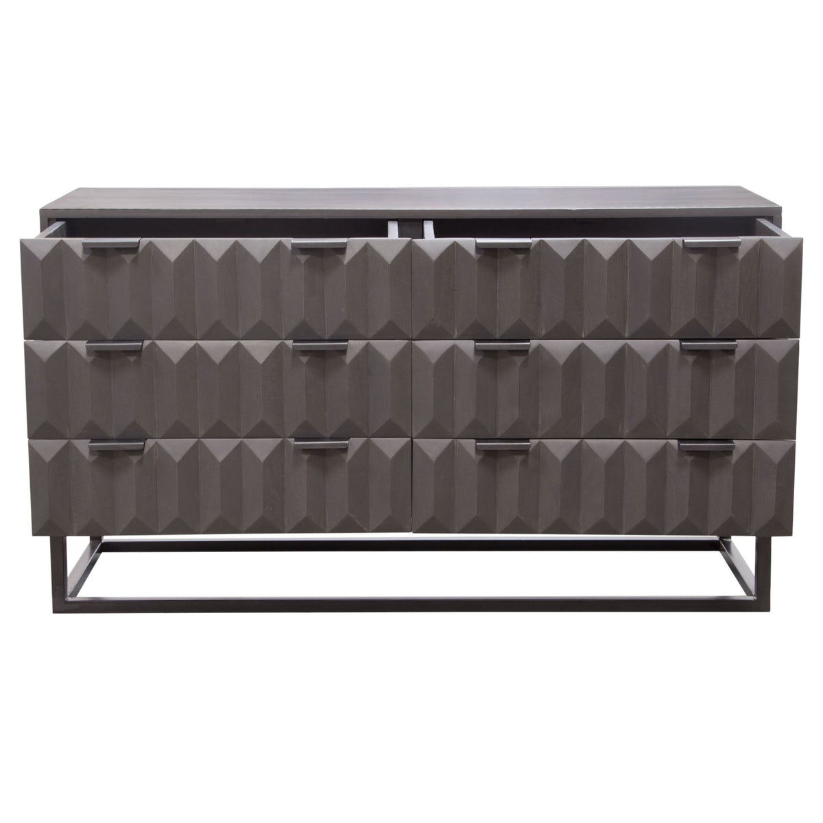 Spectrum Carved Mango Wood Dresser – detail – Lusso Furniture Miami