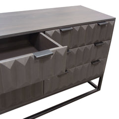 Spectrum Carved Mango Wood Dresser – back view – Lusso Furniture Miami