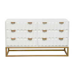 Spectrum Carved Mango Wood Dresser – White Finish – top view – Lusso Furniture Miami