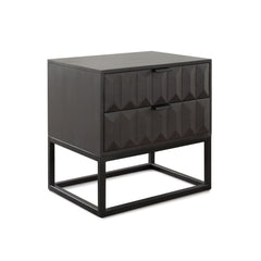 Spectrum Two Drawer Mango Wood End Table – detail – Lusso Furniture Miami