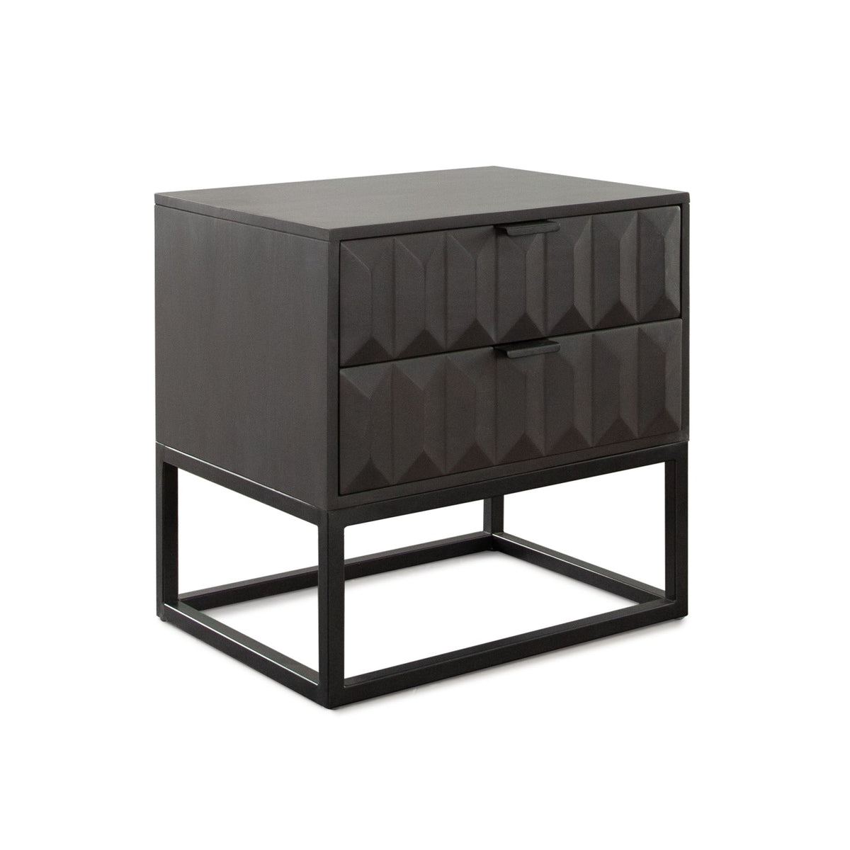 Spectrum Two Drawer Mango Wood End Table – detail – Lusso Furniture Miami