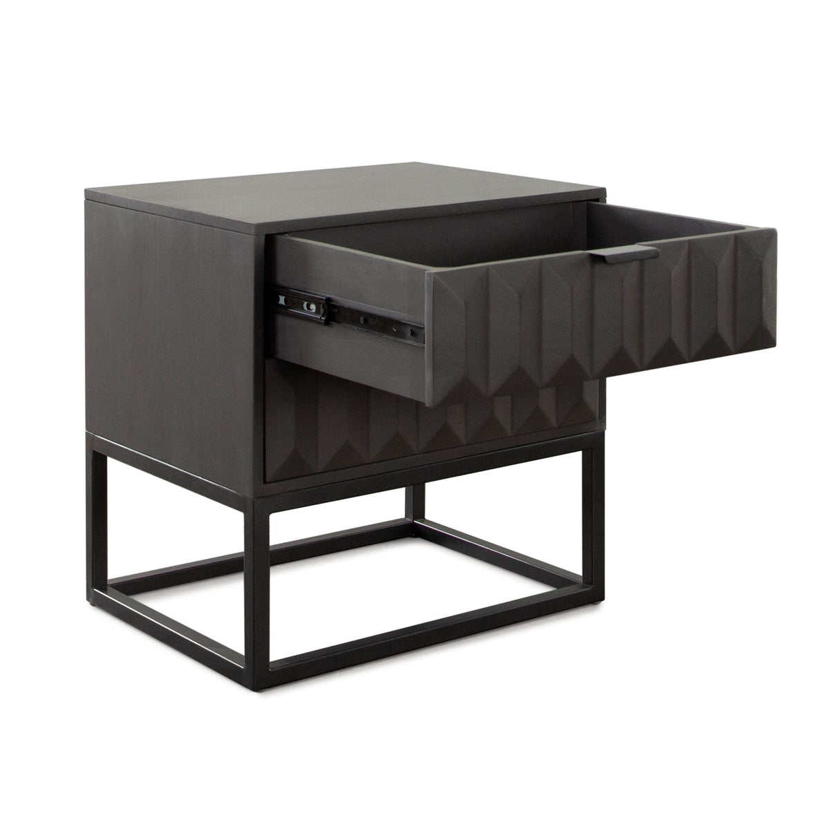 Spectrum Two Drawer Mango Wood End Table – room setting – Lusso Furniture Miami