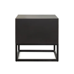 Spectrum Two Drawer Mango Wood End Table – close-up – Lusso Furniture Miami