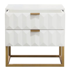 Spectrum Two Drawer Mango Wood End Table – view 11 – Lusso Furniture Miami