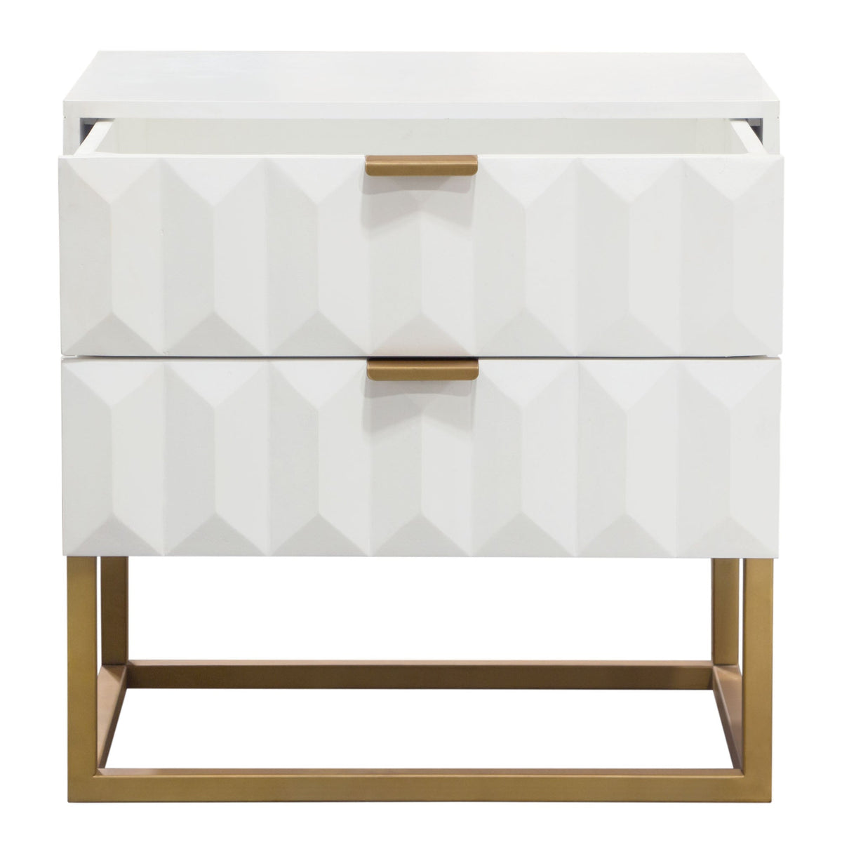 Spectrum Two Drawer Mango Wood End Table – view 11 – Lusso Furniture Miami