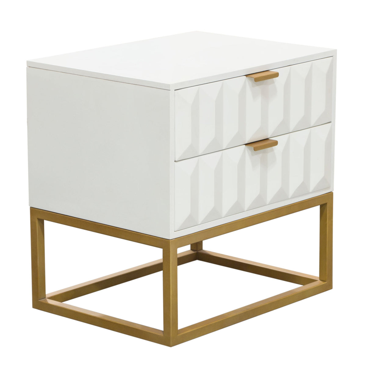 Spectrum Two Drawer Mango Wood End Table – view 12 – Lusso Furniture Miami