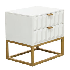 Spectrum Two Drawer Mango Wood End Table – view 12 – Lusso Furniture Miami