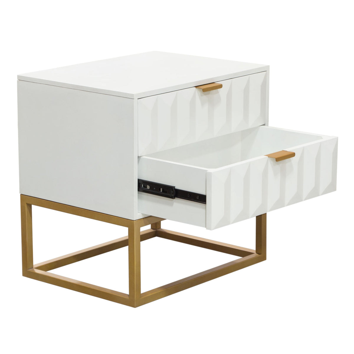 Spectrum Two Drawer Mango Wood End Table – view 13 – Lusso Furniture Miami