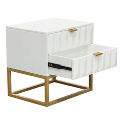 Spectrum Two Drawer Mango Wood End Table – view 13 – Lusso Furniture Miami