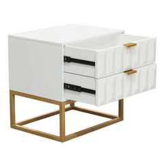 Spectrum Two Drawer Mango Wood End Table – view 14 – Lusso Furniture Miami