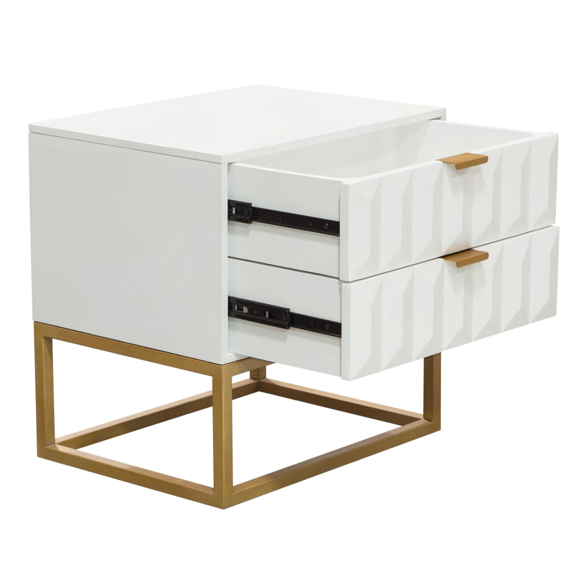 Spectrum Two Drawer Mango Wood End Table – view 14 – Lusso Furniture Miami