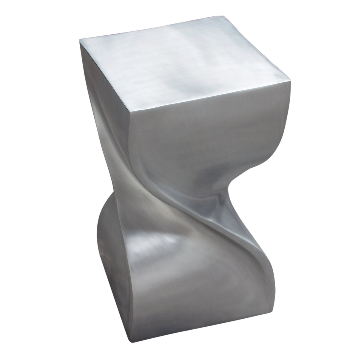 Spire Cast Aluminum Spiral Accent Table – angle view – Lusso Furniture Miami