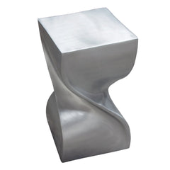 Spire Cast Aluminum Spiral Accent Table – angle view – Lusso Furniture Miami