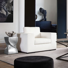 Spire Cast Aluminum Spiral Accent Table – top view – Lusso Furniture Miami