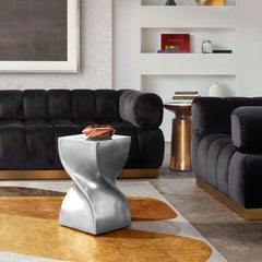 Spire Cast Aluminum Spiral Accent Table – close-up – Lusso Furniture Miami