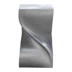Spire Cast Aluminum Spiral Accent Table – side view – Lusso Furniture Miami