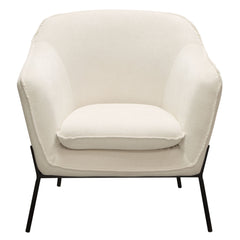 Status Metal Leg Accent Chair – Cream Fabric – view 17 – Lusso Furniture Miami