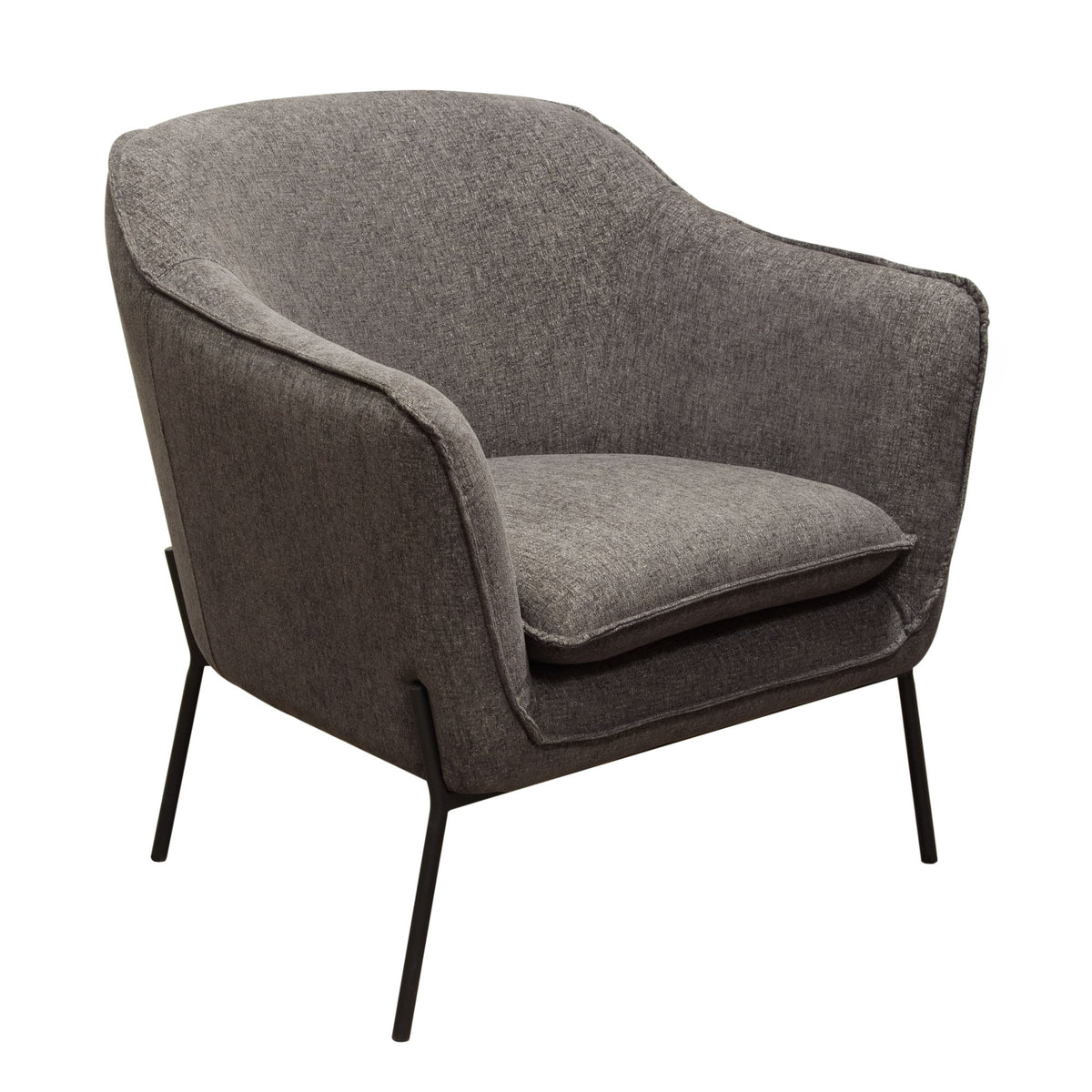 Status Metal Leg Accent Chair – angle view – Lusso Furniture Miami