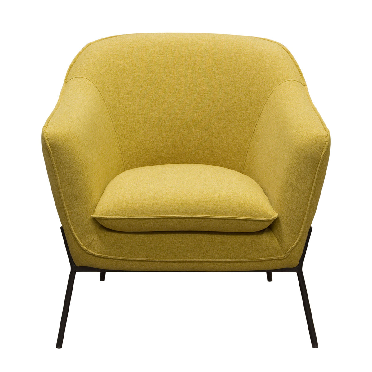 Status Metal Leg Accent Chair – Yellow Fabric – alternate view – Lusso Furniture Miami