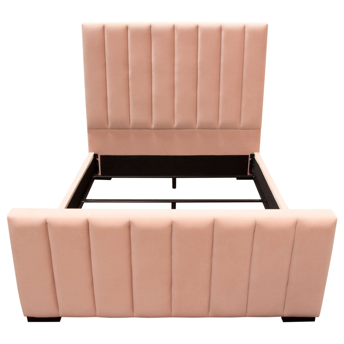 Venus Channel Tufted Velvet Bed – angle view – Lusso Furniture Miami