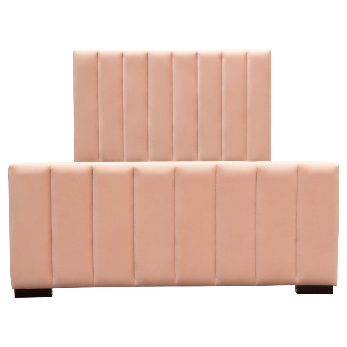 Venus Channel Tufted Velvet Bed – side view – Lusso Furniture Miami
