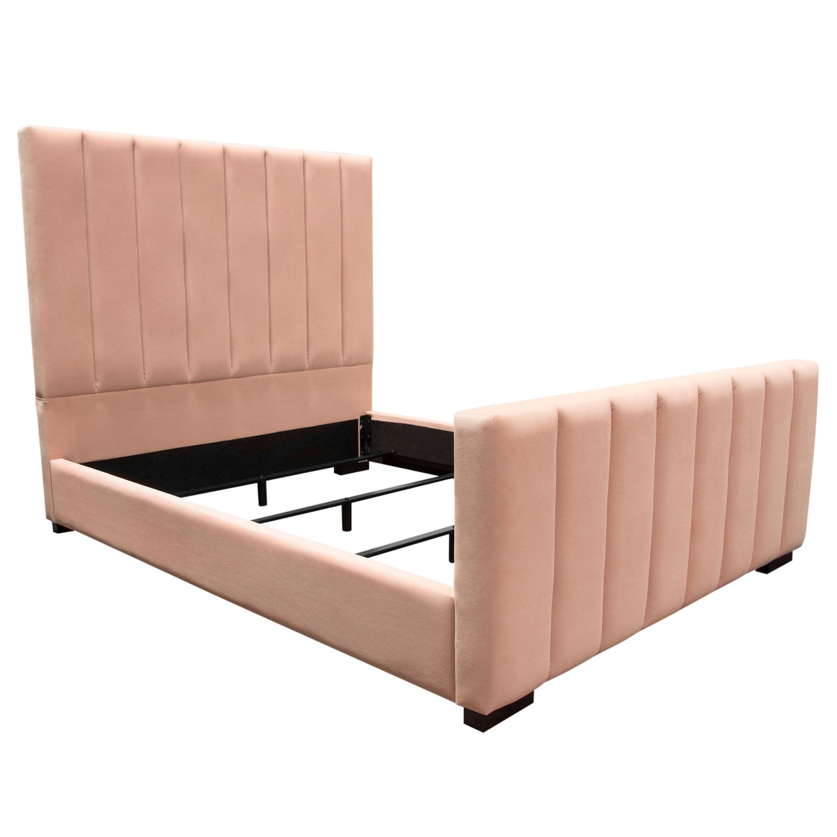 Venus Channel Tufted Velvet Bed – detail – Lusso Furniture Miami
