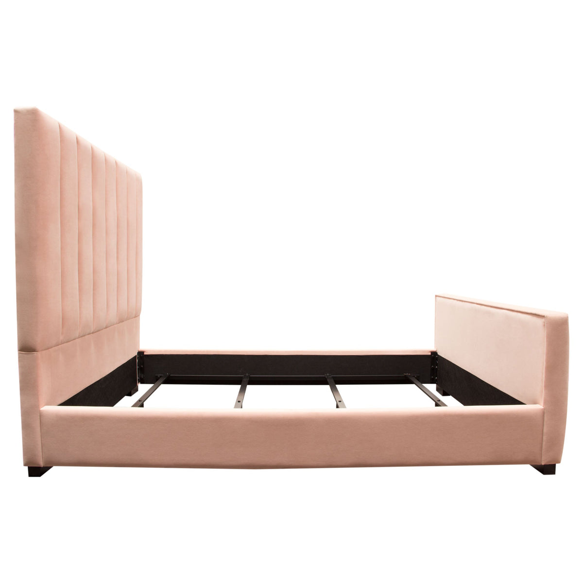 Venus Channel Tufted Velvet Bed – room setting – Lusso Furniture Miami