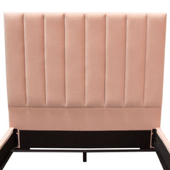 Venus Channel Tufted Velvet Bed – top view – Lusso Furniture Miami