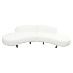 Vesper Curved Modular Sofa – 2-Piece Modular Curved Armless Chaise / Faux White Shearling – view 33 – Lusso Furniture Miami