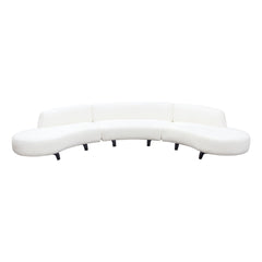 Vesper Curved Modular Sofa – 3-Piece Modular Curved Armless Sofa & (2) Chaise / Faux White Shearling – view 49 – Lusso Furniture Miami
