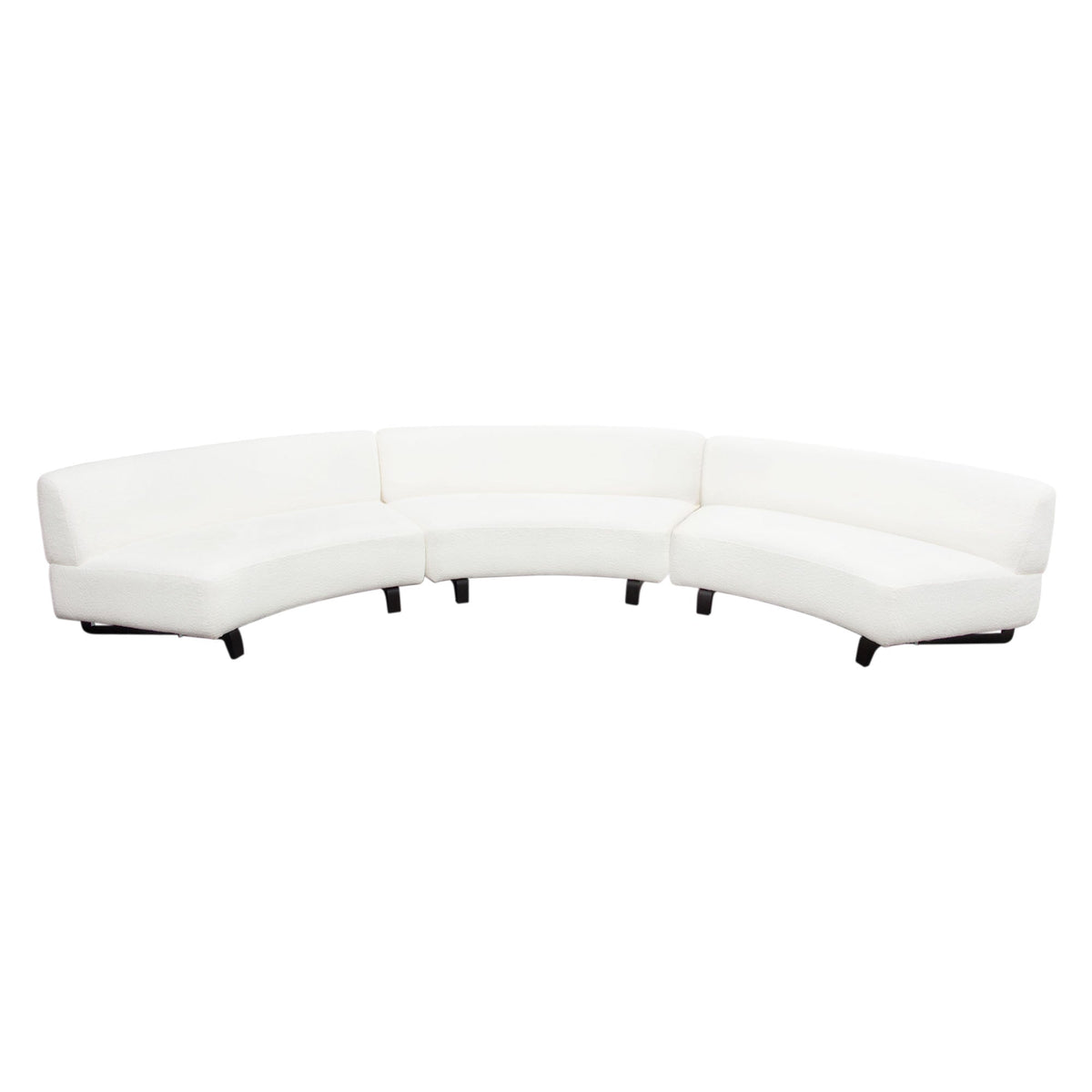 Vesper Curved Modular Sofa – 3-Piece Modular Curved Armless Sofa / Faux White Shearling – view 41 – Lusso Furniture Miami