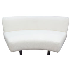 Vesper Curved Armless Sofa – Faux White Shearling – front view – Lusso Furniture Miami
