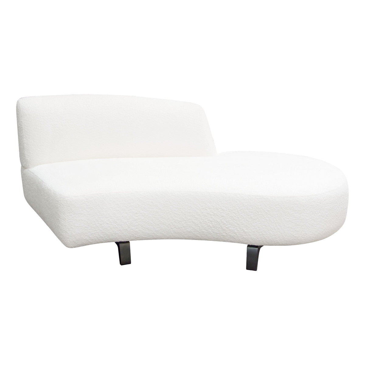 Vesper Curved Modular Sofa – Curved Armless Right Chaise / Faux White Shearling – view 17 – Lusso Furniture Miami