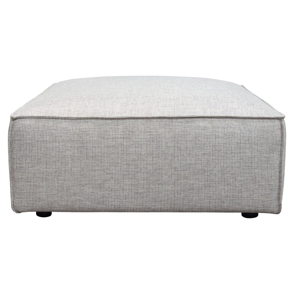 Vice Deep Seat Modular Sofa – Square Ottoman / Barley Fabric – front view – Lusso Furniture Miami