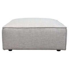 Vice Deep Seat Modular Sofa – Square Ottoman / Barley Fabric – front view – Lusso Furniture Miami