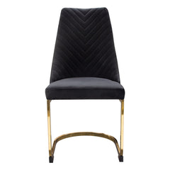 Vogue Tufted Velvet Dining Chair Set – angle view – Lusso Furniture Miami