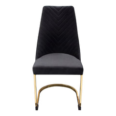 Vogue Tufted Velvet Dining Chair Set – side view – Lusso Furniture Miami