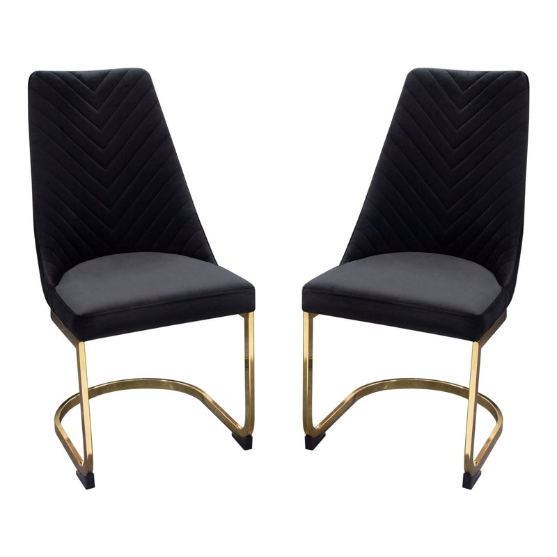 Vogue Tufted Velvet Dining Chair Set-zoom-