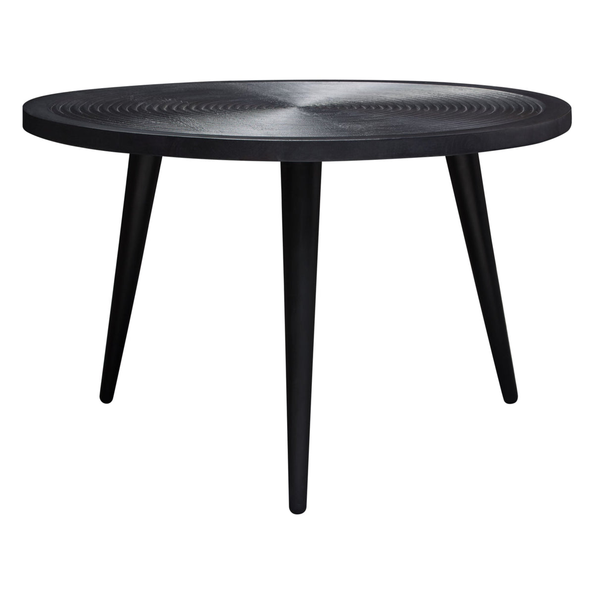 Vortex Hand Carved Wood Coffee Table – side view – Lusso Furniture Miami