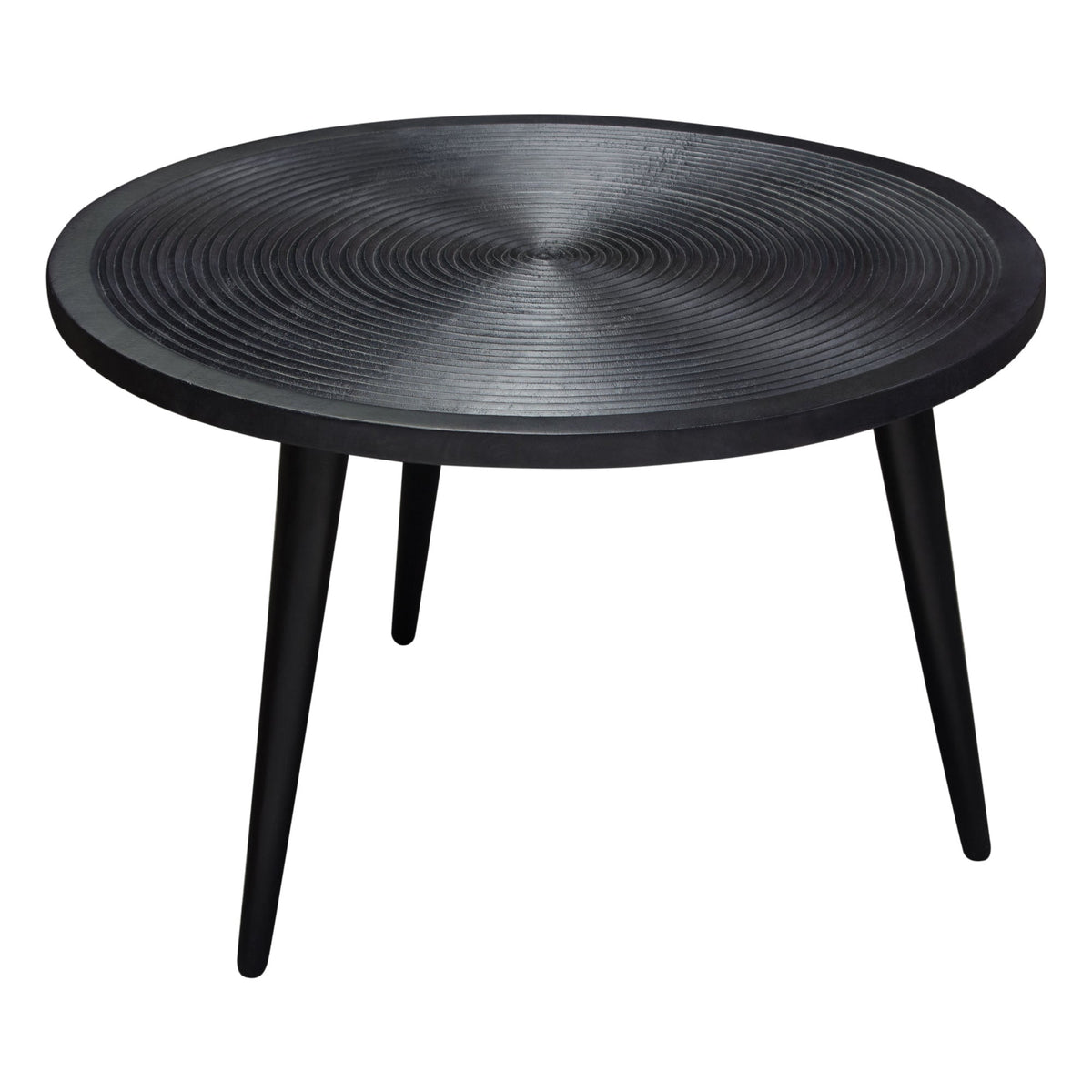 Vortex Hand Carved Wood Coffee Table – room setting – Lusso Furniture Miami