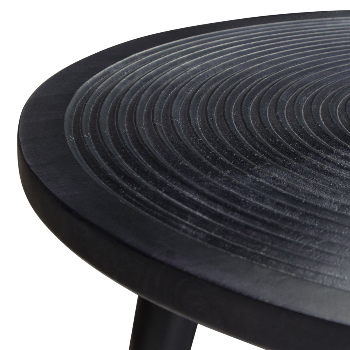Vortex Hand Carved Wood Coffee Table – top view – Lusso Furniture Miami