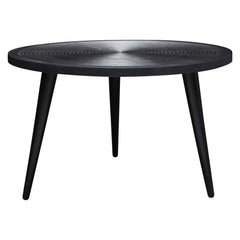 Vortex Hand Carved Wood Coffee Table – Black Finish – front view – Lusso Furniture Miami